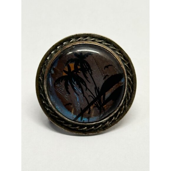 Estate vintage butterfly wing tropical pin brooch - Picture 5 of 6